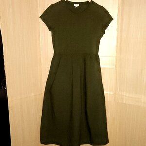 J. Crew Green Short Sleeve Mixed Material Maxi Dress Medium